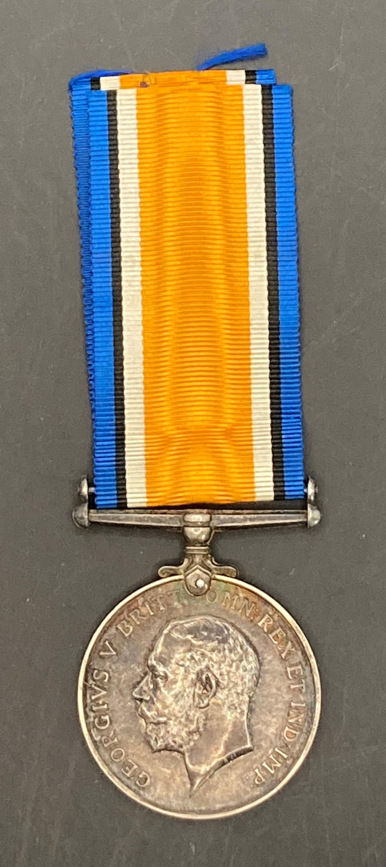 World War I War Medal complete with ribbon to 2 Lieut SJ Bowen (from Cricklewood,