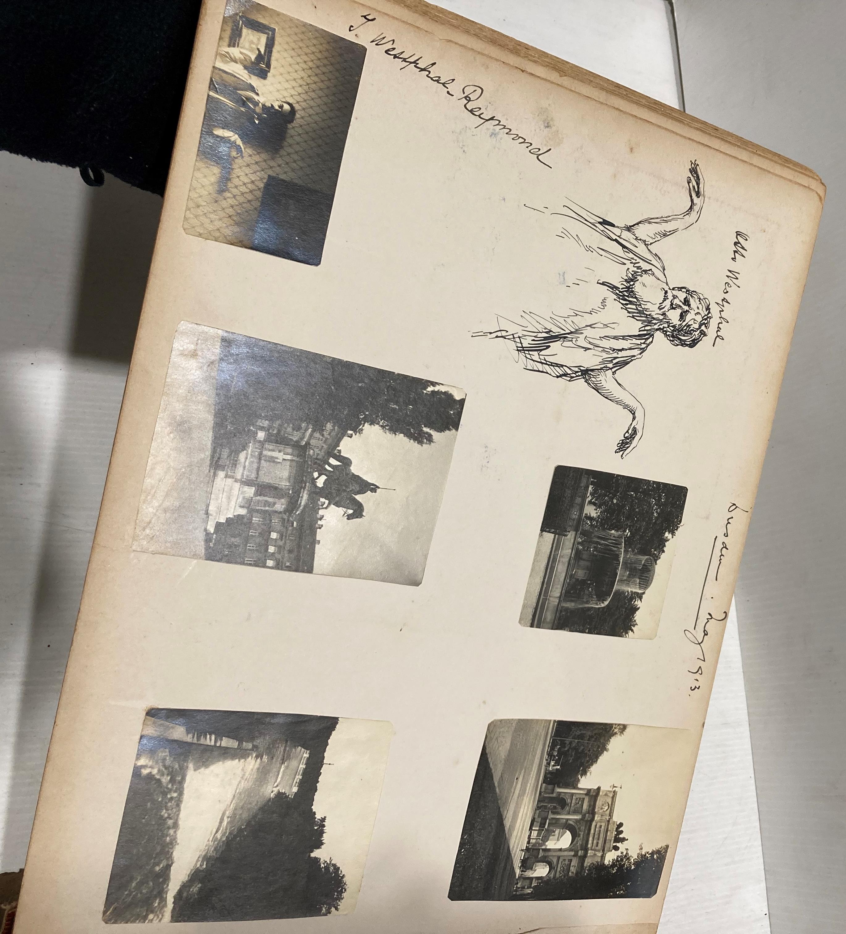 A large distressed photograph album of Naval interest with many autographs included. - Image 8 of 10