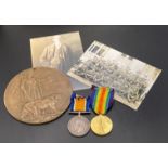Two First World War medals - War and Victory medals,