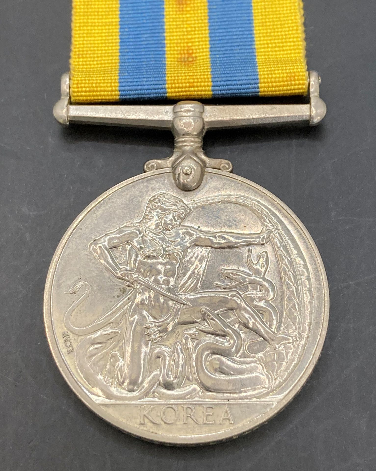 A Queens Korea medal and ribbon to 22463270 Pte. R Hatcher, the Welsh Regiment, wounded 24.5. - Image 2 of 3