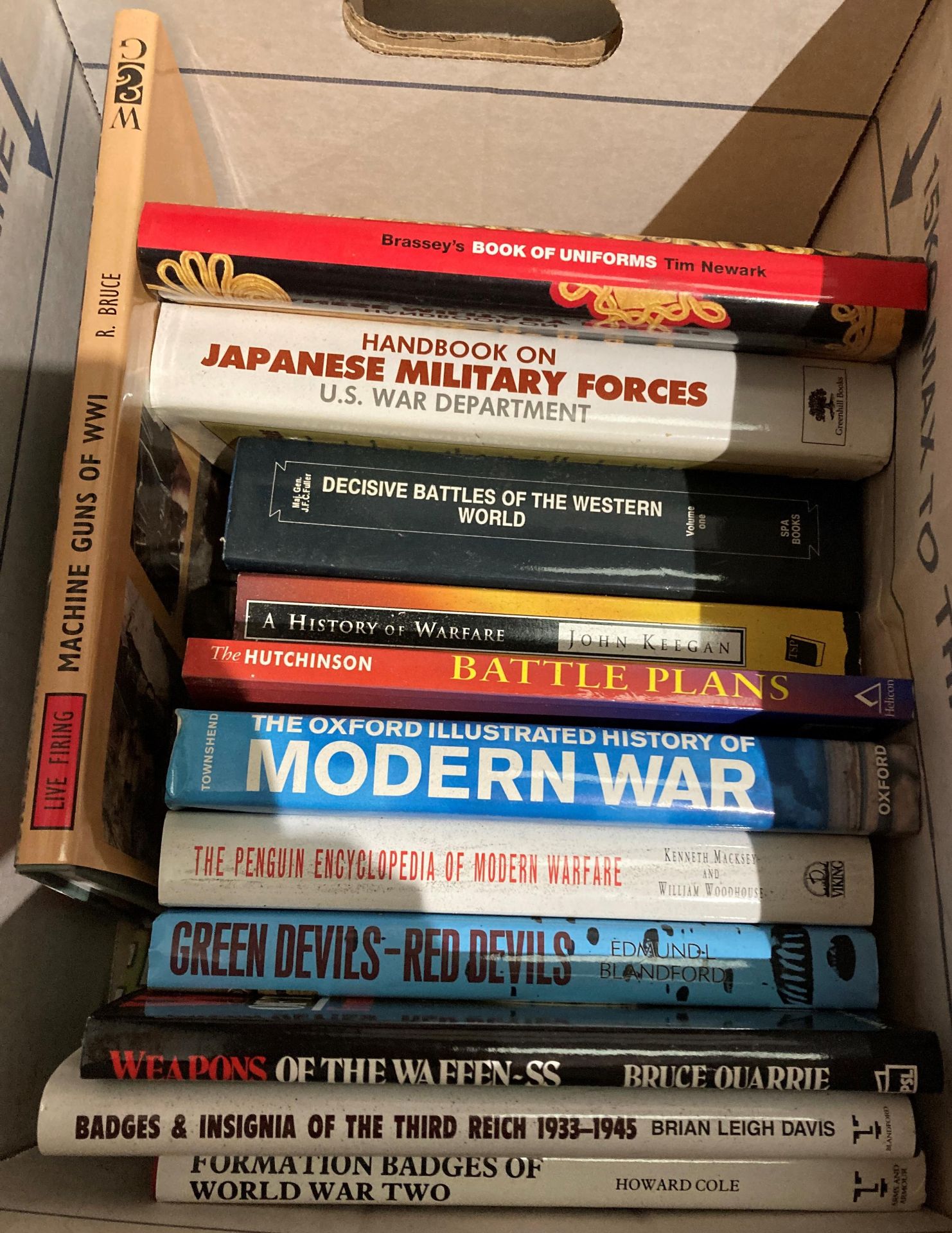 Contents to two boxes - approximately 24 assorted books on warships, samurai, U-boats, elite forces, - Image 6 of 7