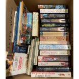 Contents to 4 boxes - mainly paperback books by Elizabeth Chadwick, William Broderick,