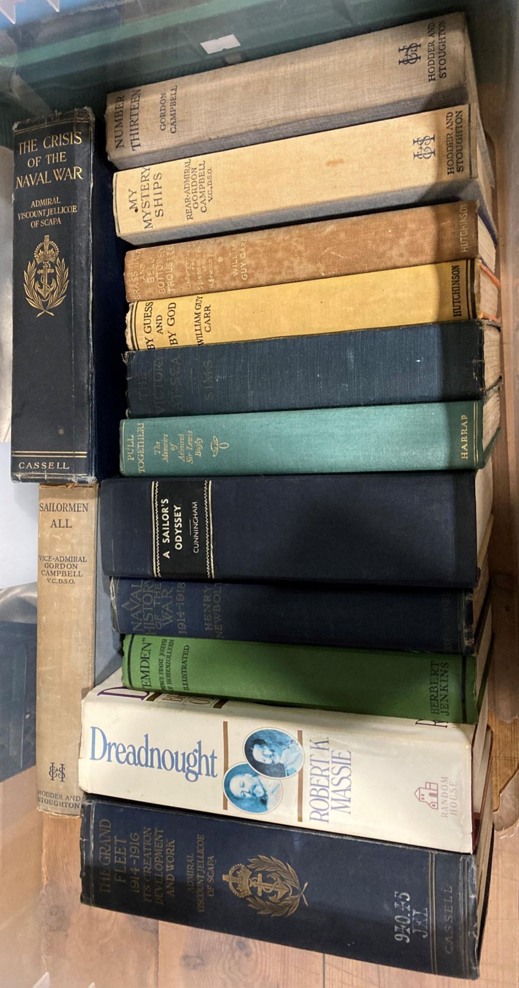 Contents to a clear green plastic crate - 35 books mainly maritime and naval related including - Image 3 of 3