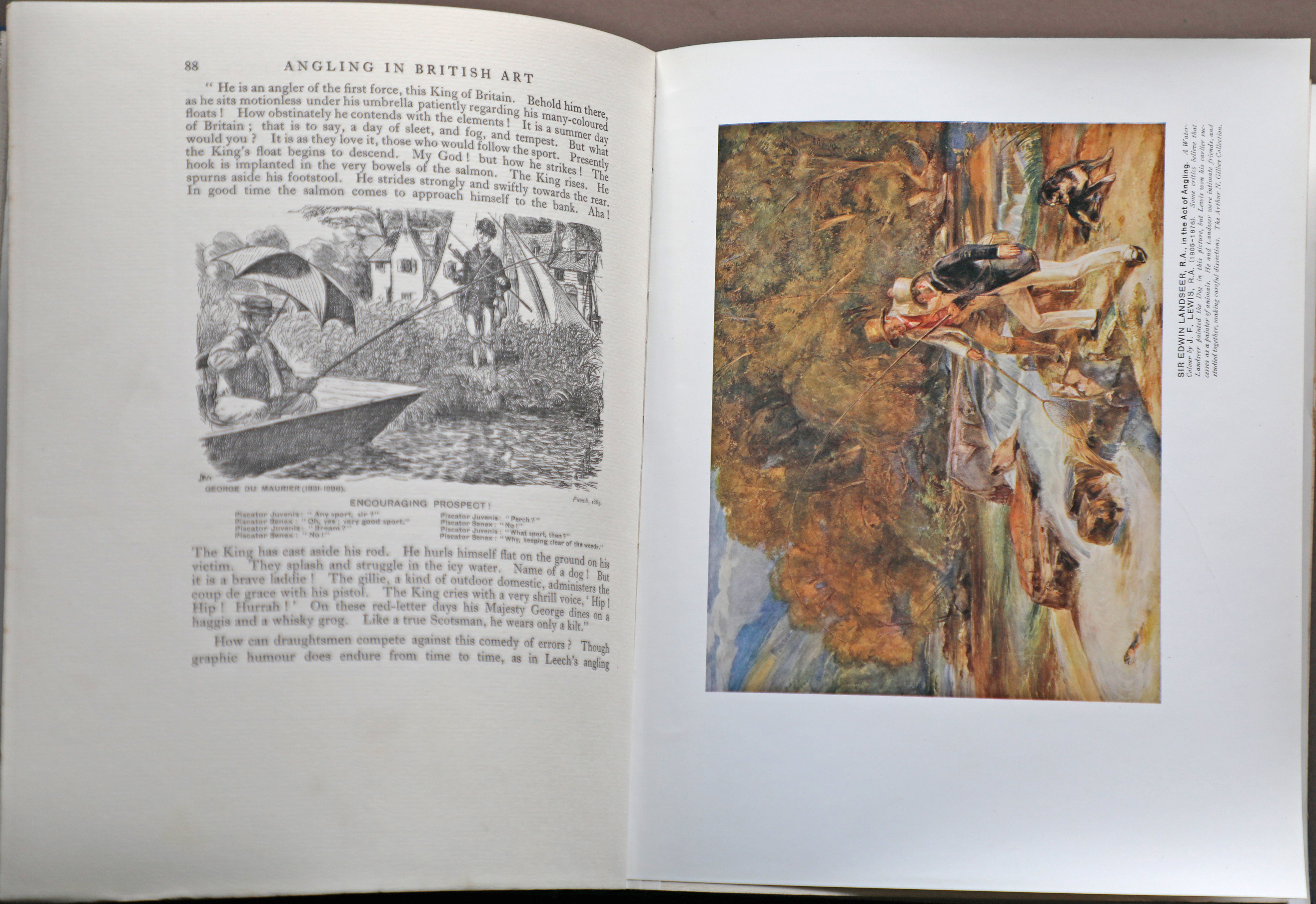 Angling in British Art, W Shaw Sparrow, The Bodley Head, 1st ed 1923, demi 4to, blue cloth, - Image 9 of 10