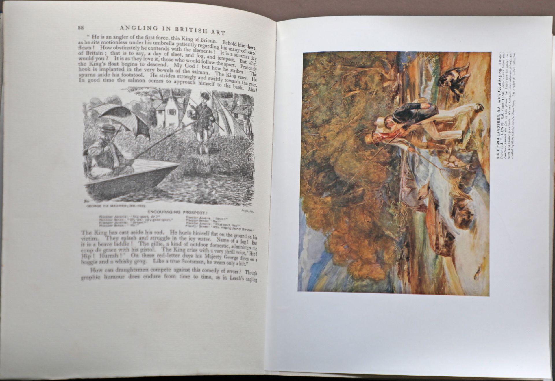 Angling in British Art, W Shaw Sparrow, The Bodley Head, 1st ed 1923, demi 4to, blue cloth, - Image 9 of 10