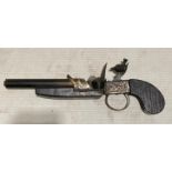 Decorative flint lock style pistol cigarette lighter missing trigger,