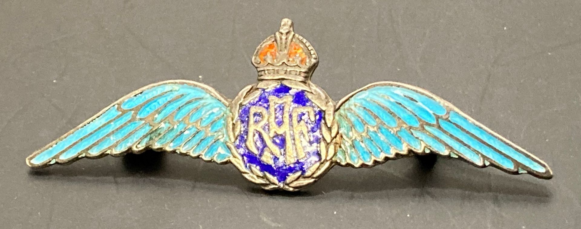 RAF SWEETHEART BROOCH x 2, one in silver and enamel, - Image 5 of 5