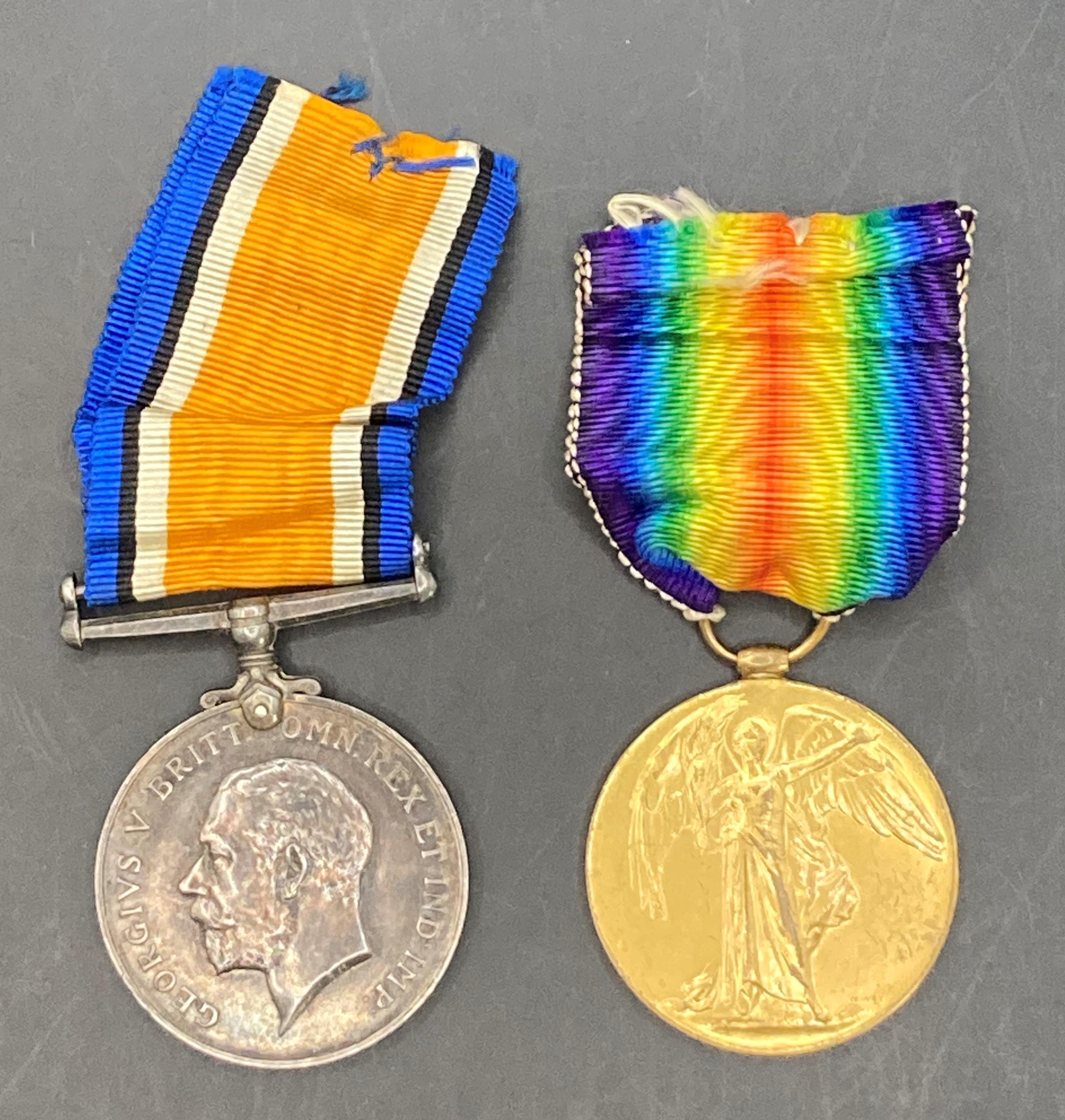 Two First World War medals - War and Victory Medals complete with ribbons to 980462.