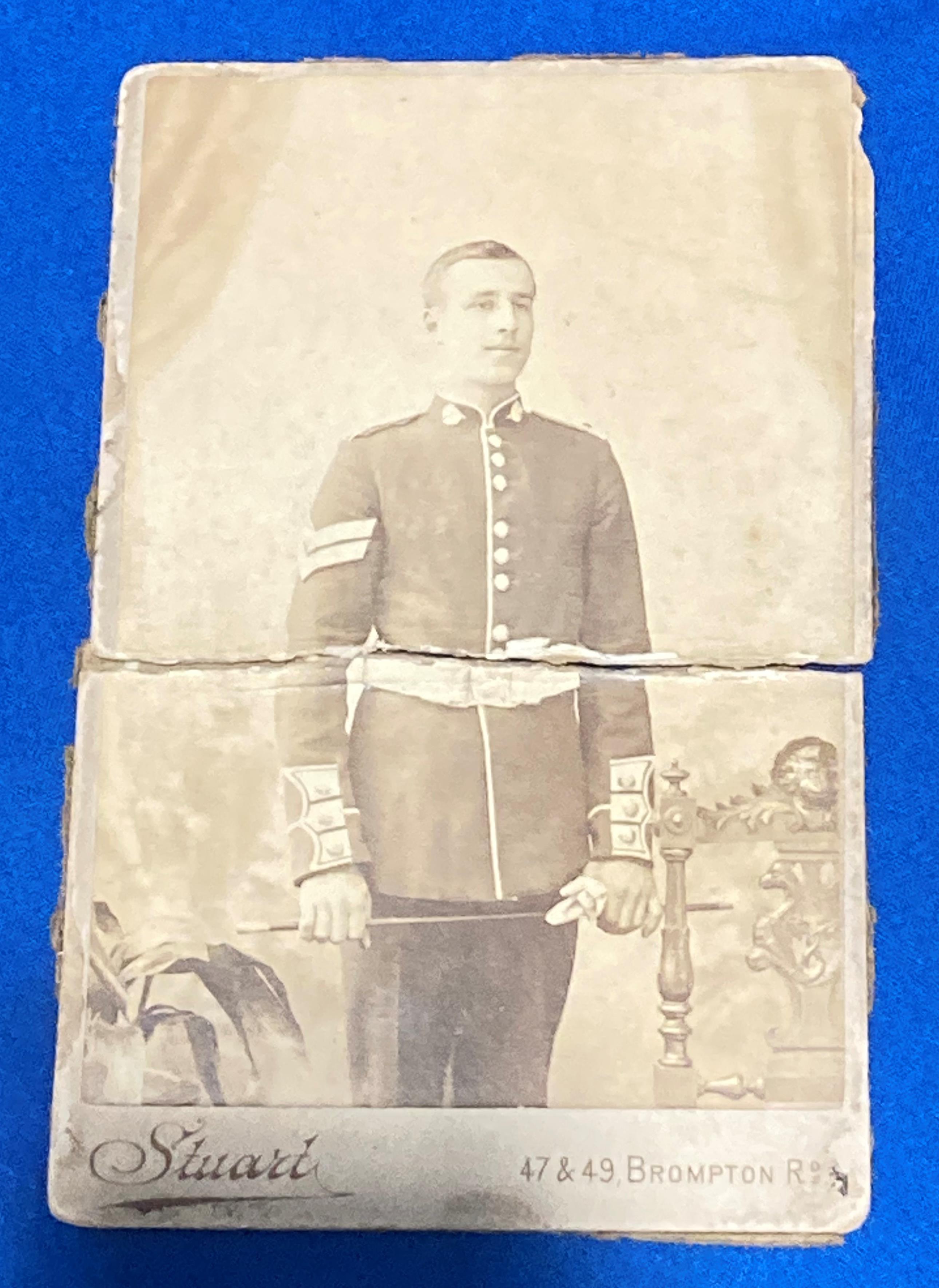 A brass plaque 2/Scots Guards 3076 JH Hartley, a baptism card for Gerald Frederick Hartley 1906, - Image 4 of 4