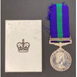 General Service Medal with Canal Zone clasp and ribbon in box of issue to 22991528 Spr PC Thorn RE