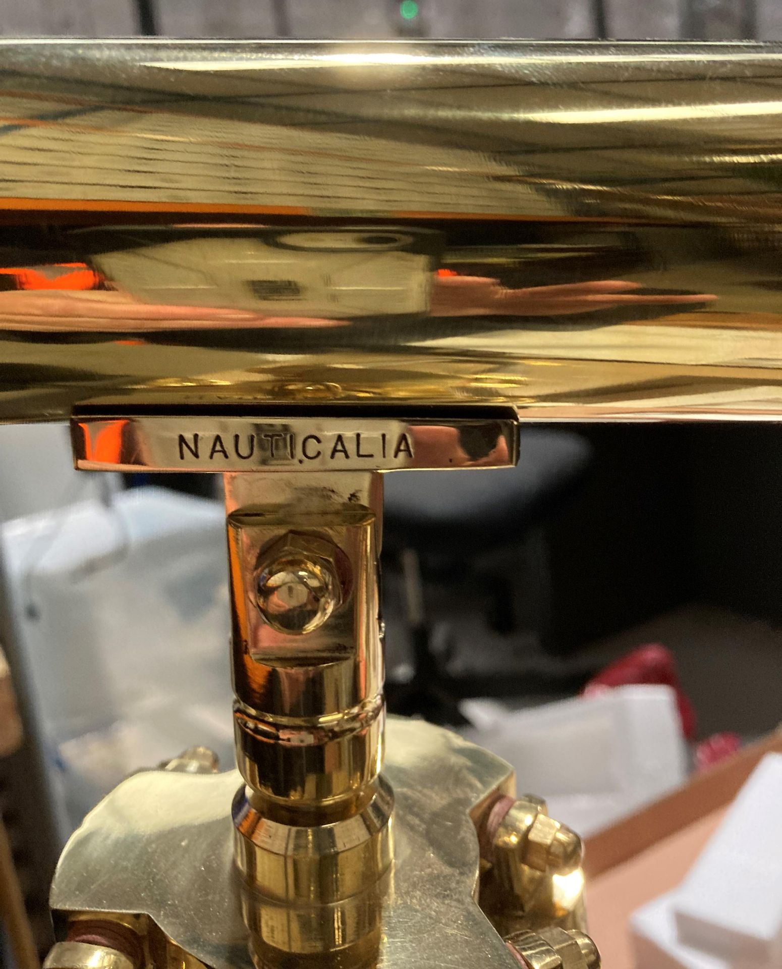 A modern brass telescope by Nauticalia on wooden and brass stand (saleroom location: S2 table - Image 2 of 4