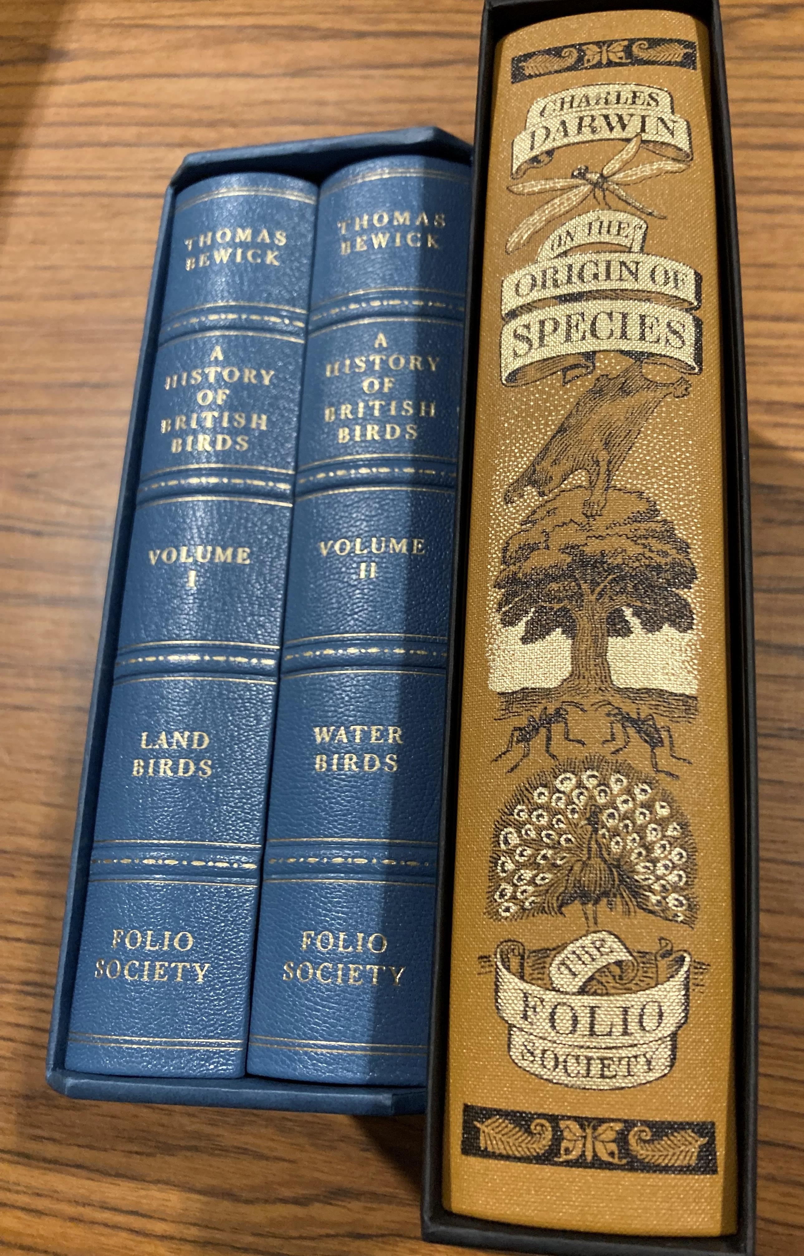 Folio Society - Thomas Bewick a two volumes set 'A History of British Birds' (in case) and Charles