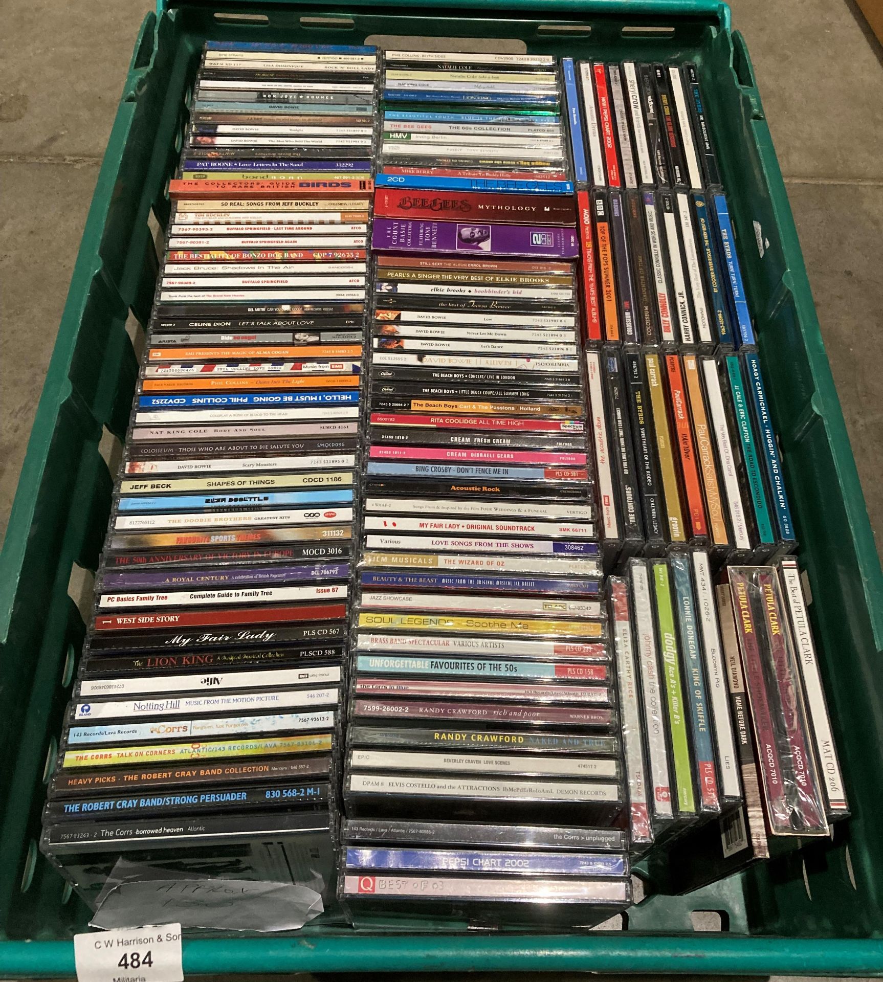 Contact to crate - approximately 130 assorted music CDs including artists - David Bowie, Corrs,