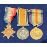 A First World War trio group to include 1914-15 Star,