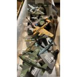 Contents to plastic box - thirteen Atlas Editions scale model Second World War fighter planes and