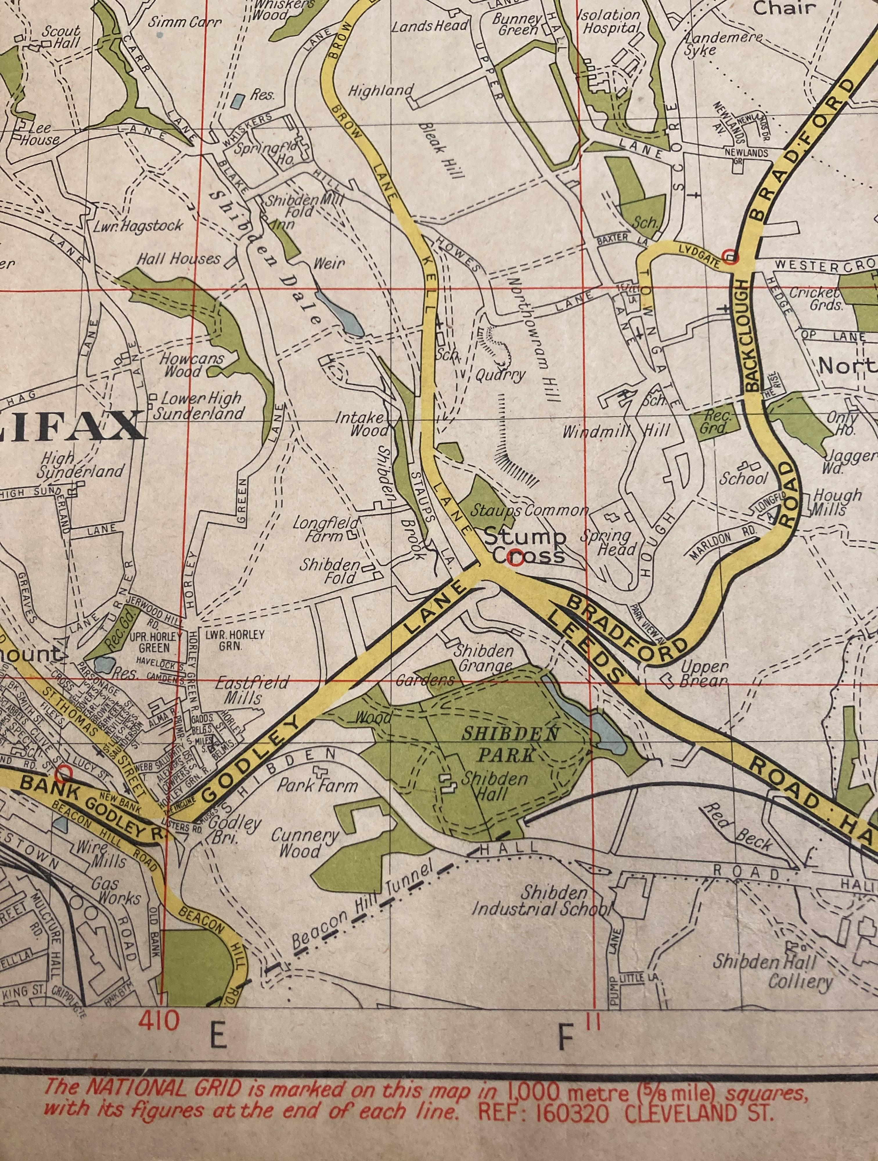 A linen folding street map of Bradford, in cover, by Geographers' Map Co Ltd, 24-27 High Holborn, - Image 8 of 10