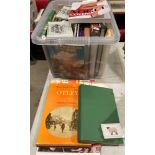 Contents to box and in front of box - railway relating books, Georgina Howell 'Vogue',