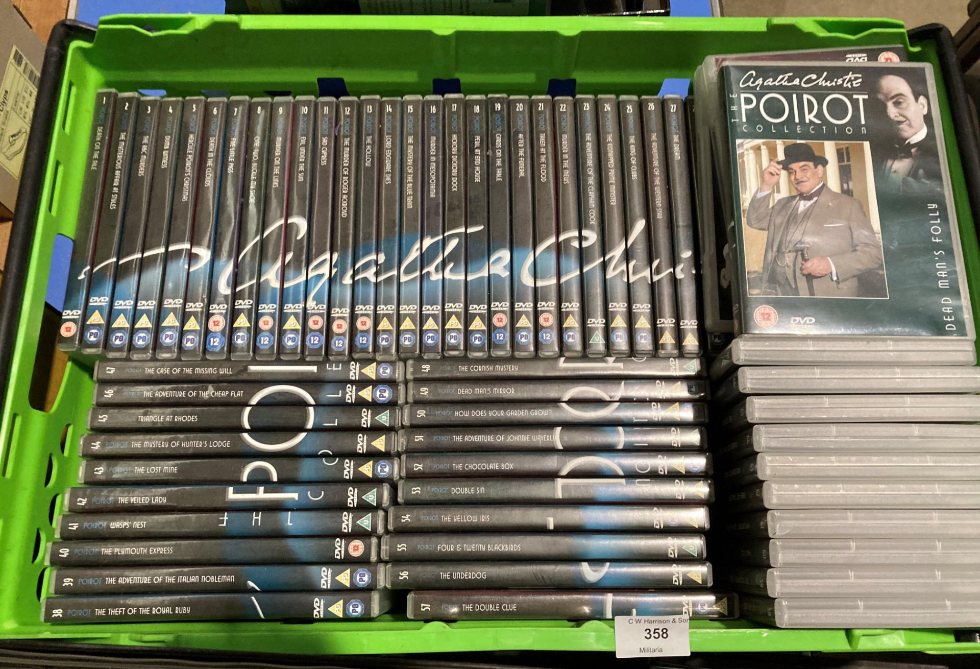 The complete run of 70 Agatha Christie Poirot DVDs featuring David Suchet complete with matching - Image 2 of 3