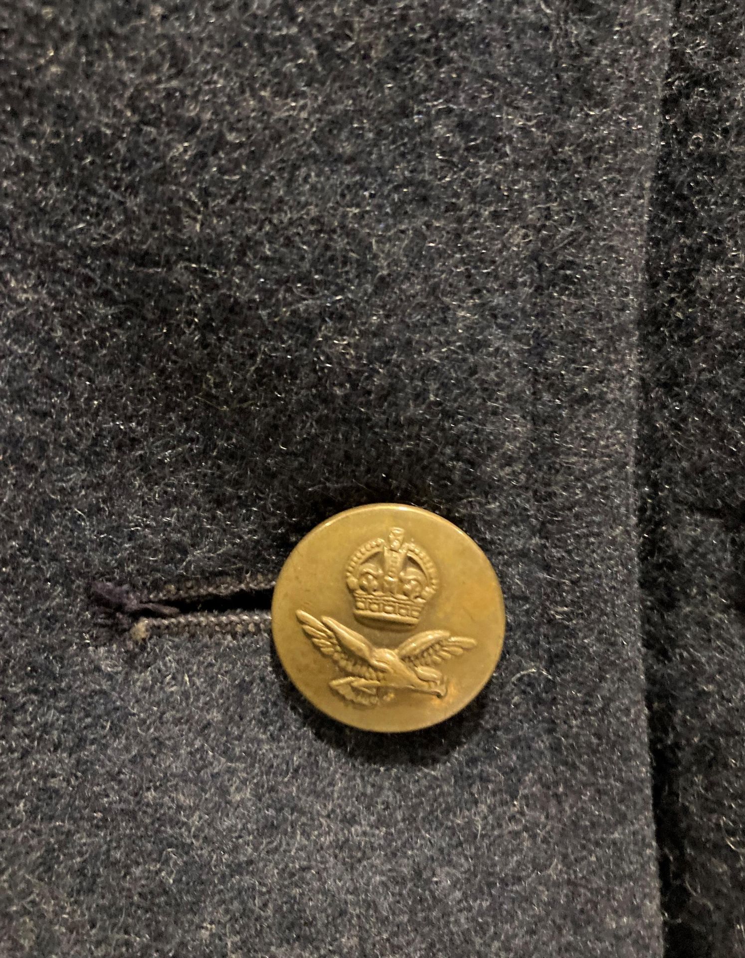 Genuine RAF Airmen overcoat with brass RAF buttons, - Image 3 of 4