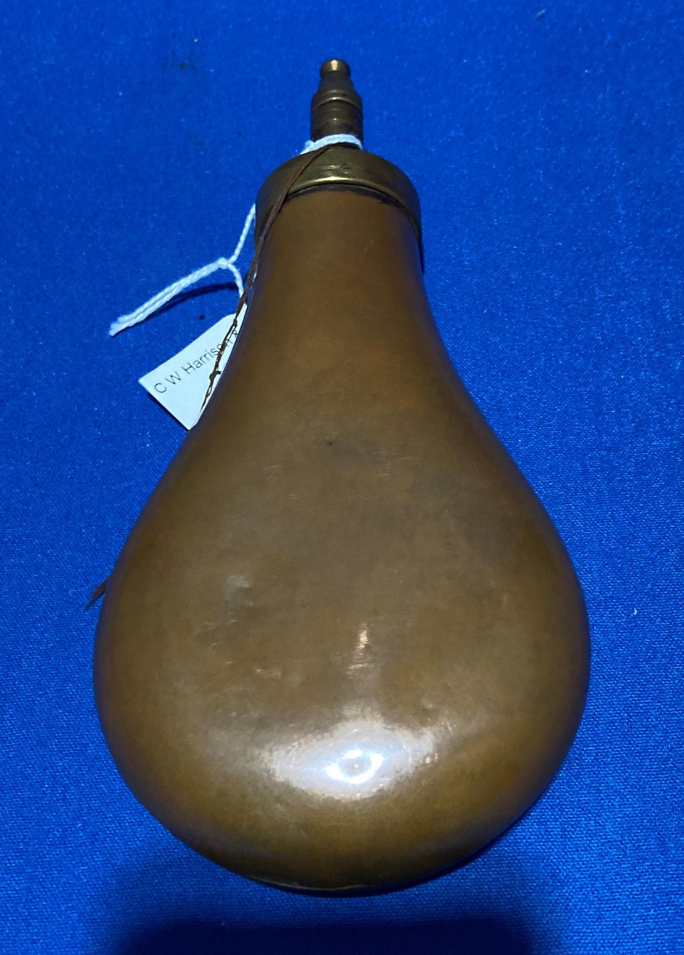 Small copper musket powder flask, - Image 2 of 2