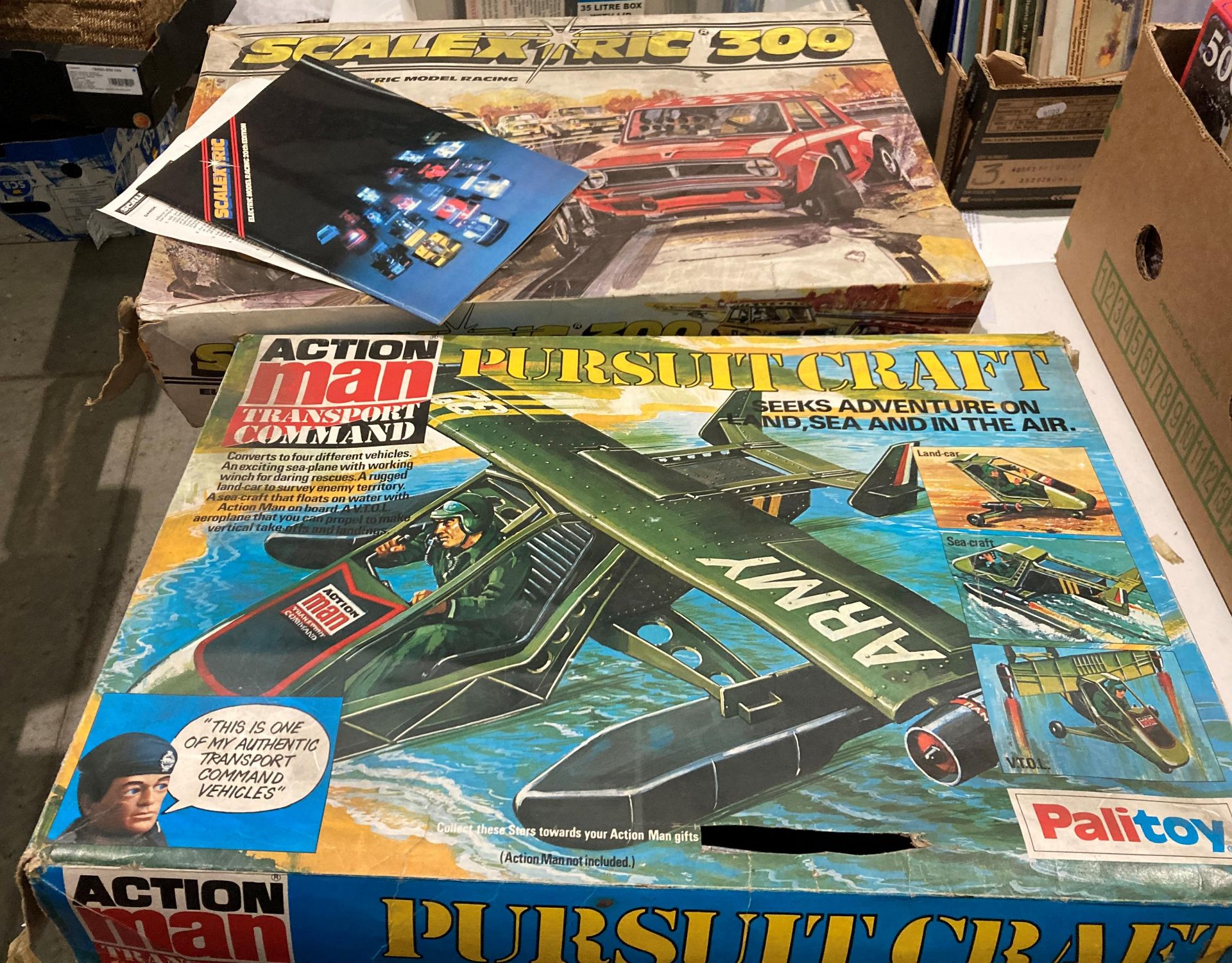Two vintage boxed toys - Palitoy Action Man Transport Command Pursuit Craft Cat No: 34738 (maybe
