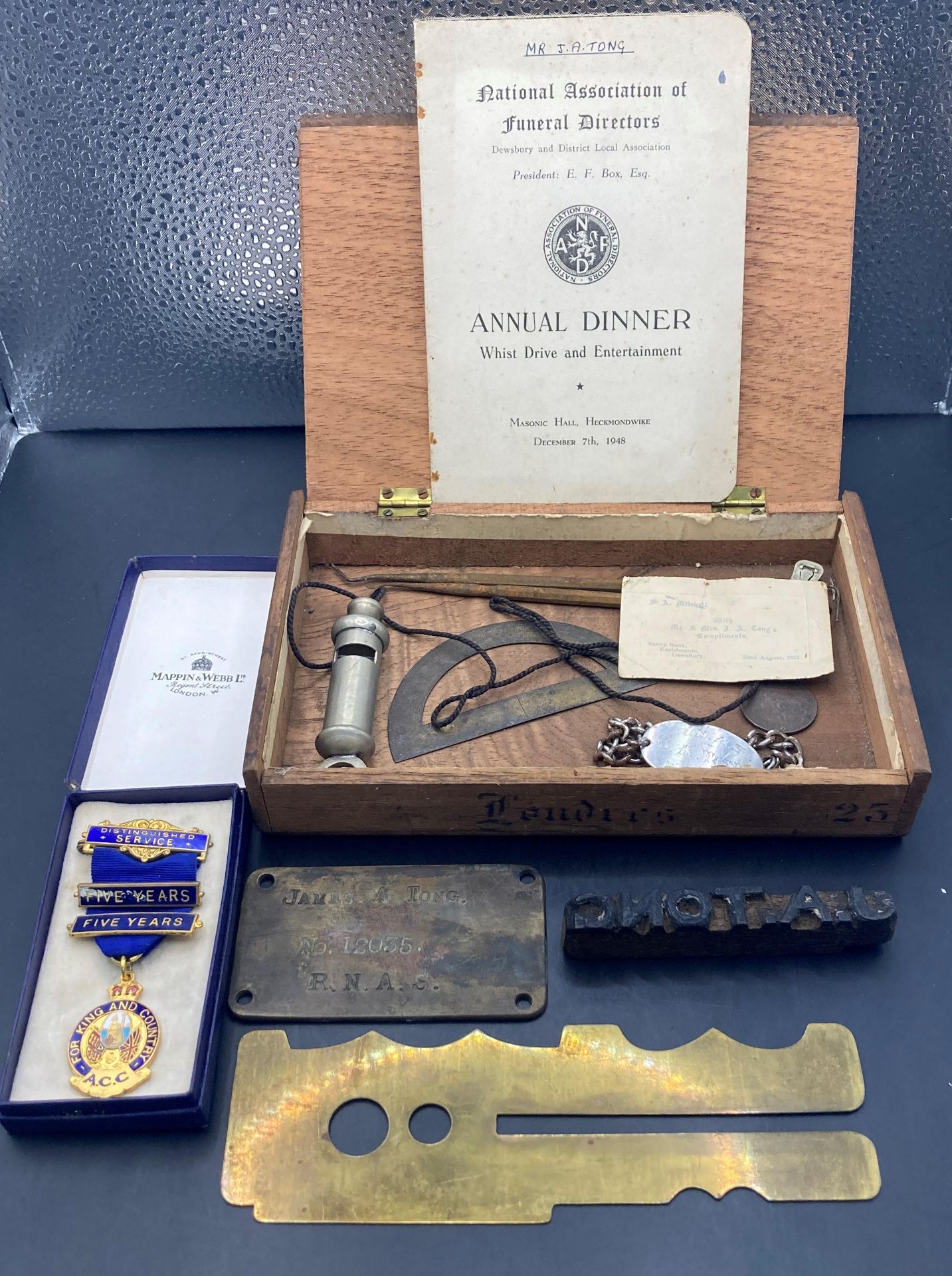 Contents to small cigar box an Association of Conservative Clubs Distinguished Service Medal