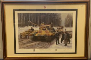 D Pentland '99 Kampfgruppes Reiper' 16th-26th December 1944 framed Limited Edition print,