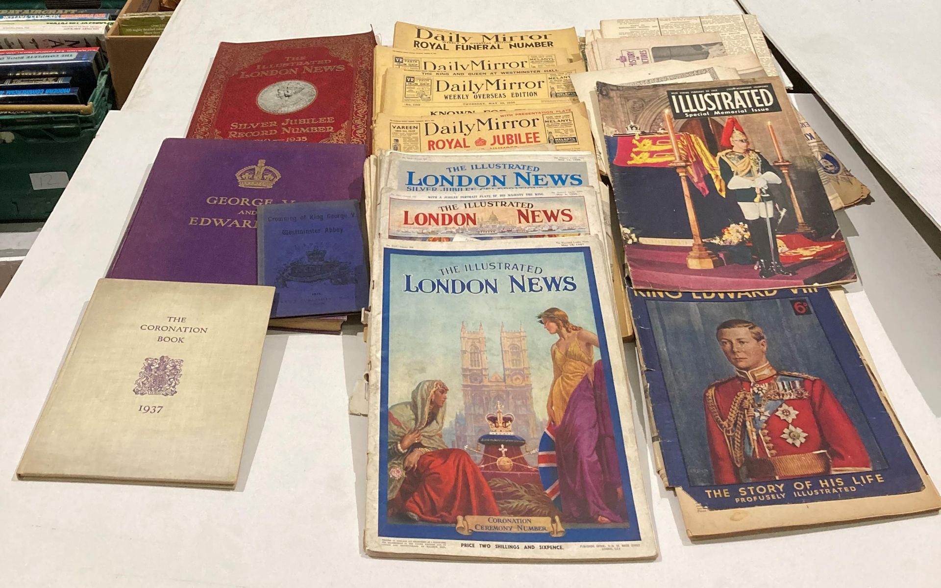 Contents to box - a collection of publications including The Illustrated London News,