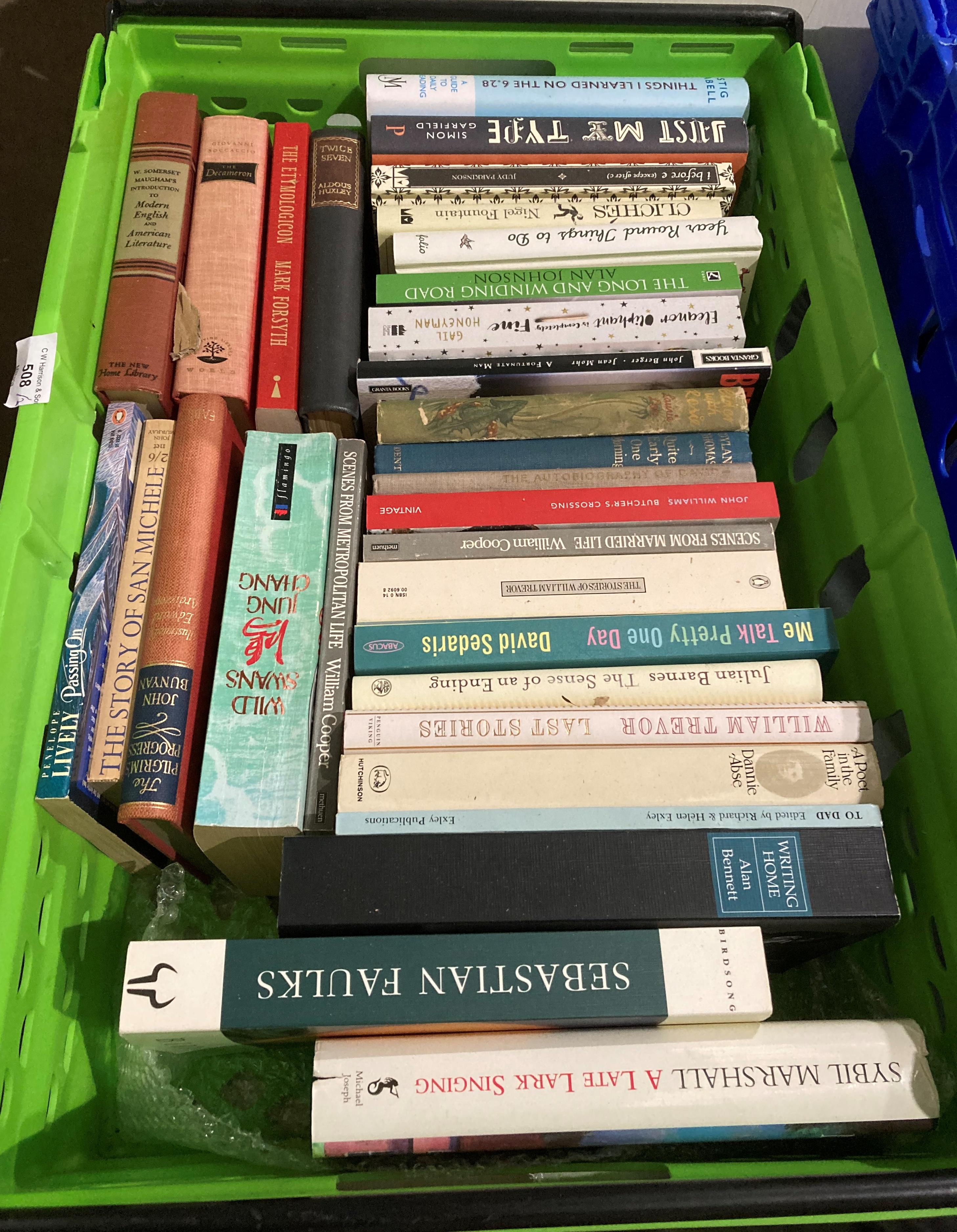 Contents to two crates - approximately sixty assorted hardback and paperback books including 'The - Image 2 of 3