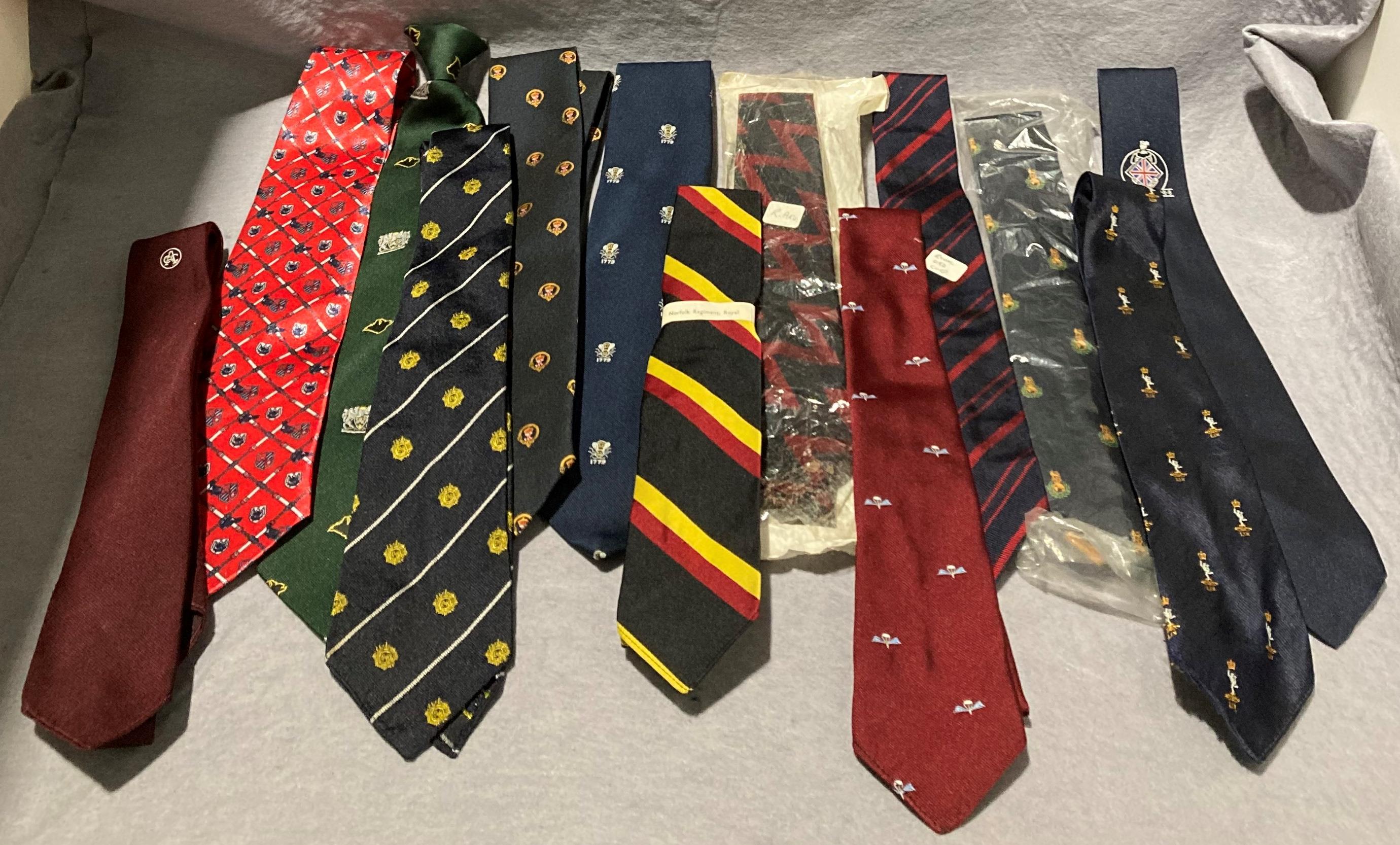 Thirteen assorted military ties (Saleroom location: S2 blue chairs)