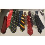 Thirteen assorted military ties (Saleroom location: S2 blue chairs)