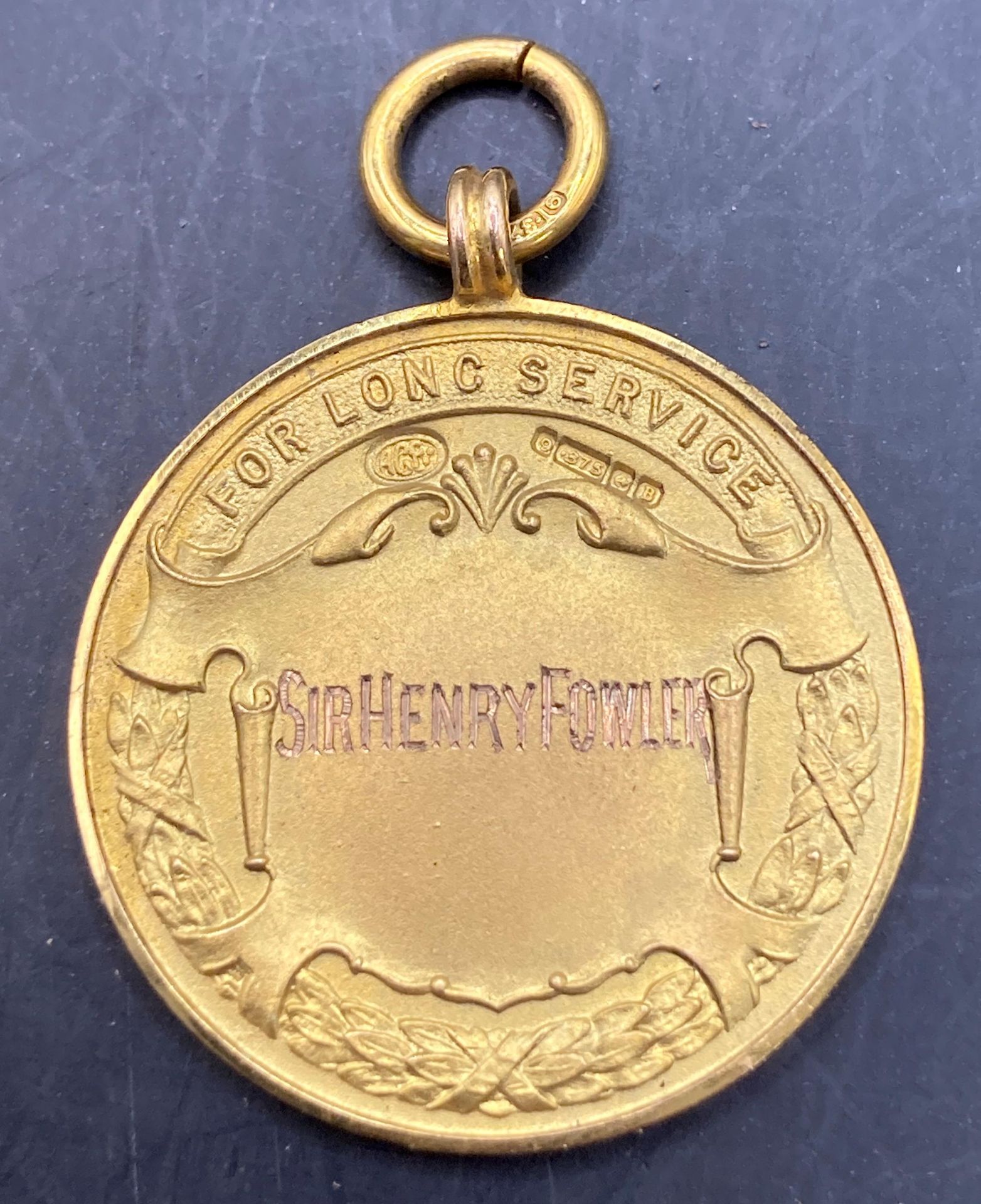 Sir Henry Fowler interest - a 9ct gold London Midland Scottish Railway Ambulance Centre medal for - Image 2 of 4