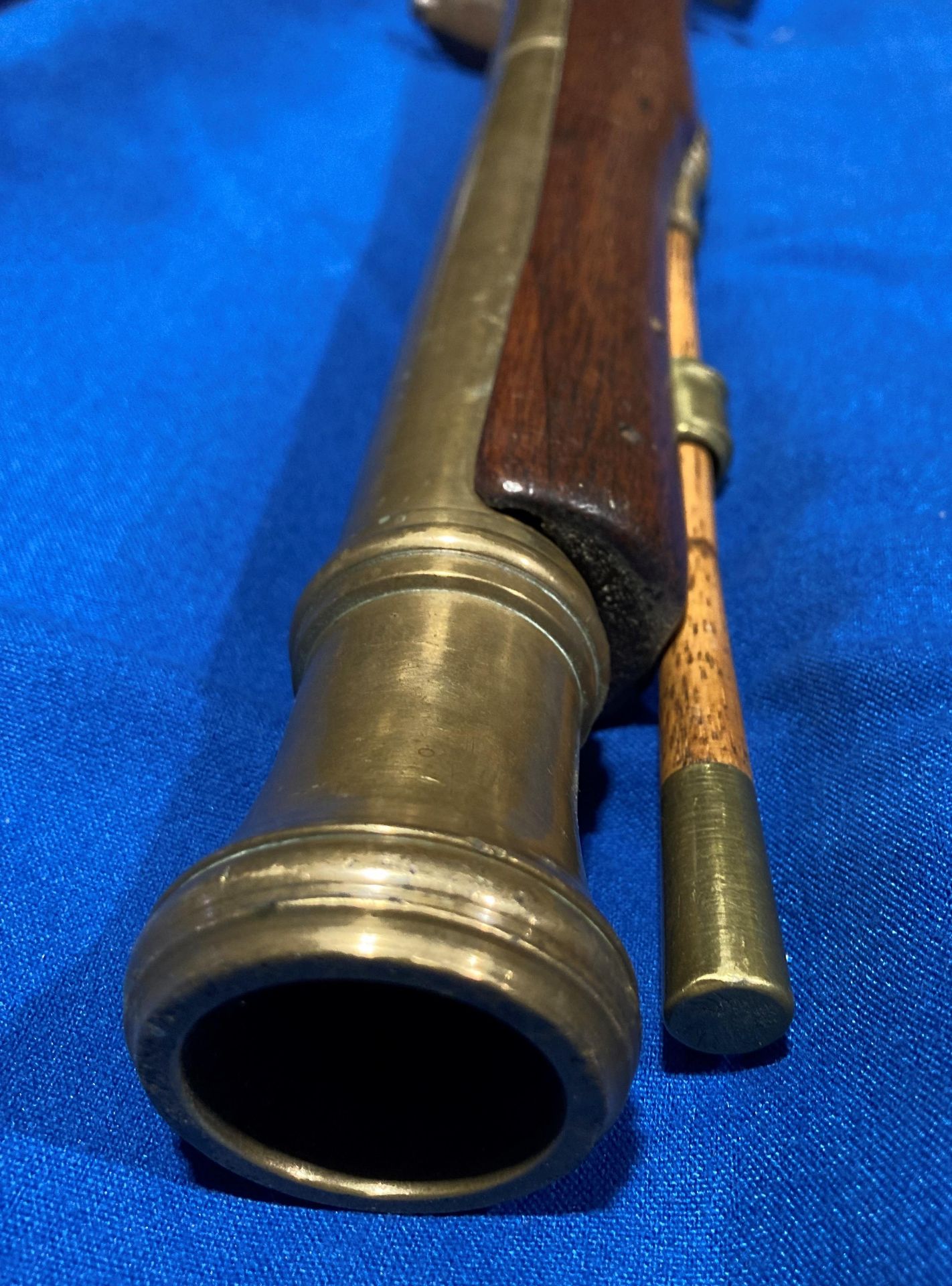 Replica brass barrel flintlock blunderbuss, - Image 4 of 4