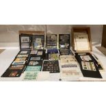 Contents to box - large quantity of mounted stamp sheets and commemorative stamps (Saleroom