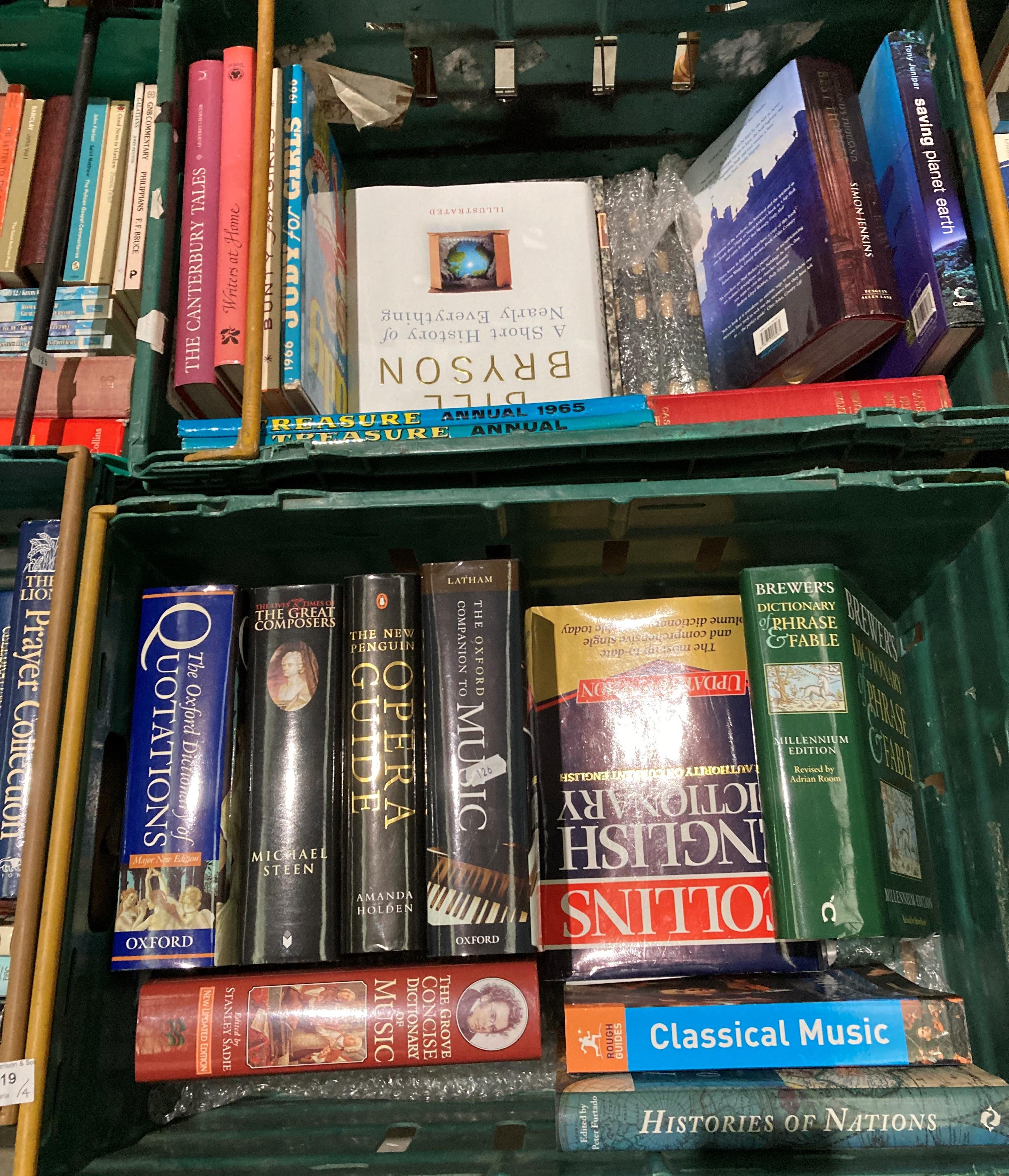Contents to four boxes - books on religion, assorted dictionaries, etc. - Image 2 of 3