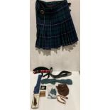 A 16oz 100% wool Douglas Scottish kilt by The Ceilidh Range (size 42),