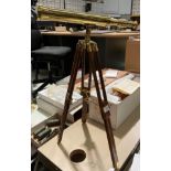 A modern brass telescope by Nauticalia on wooden and brass stand (saleroom location: S2 table