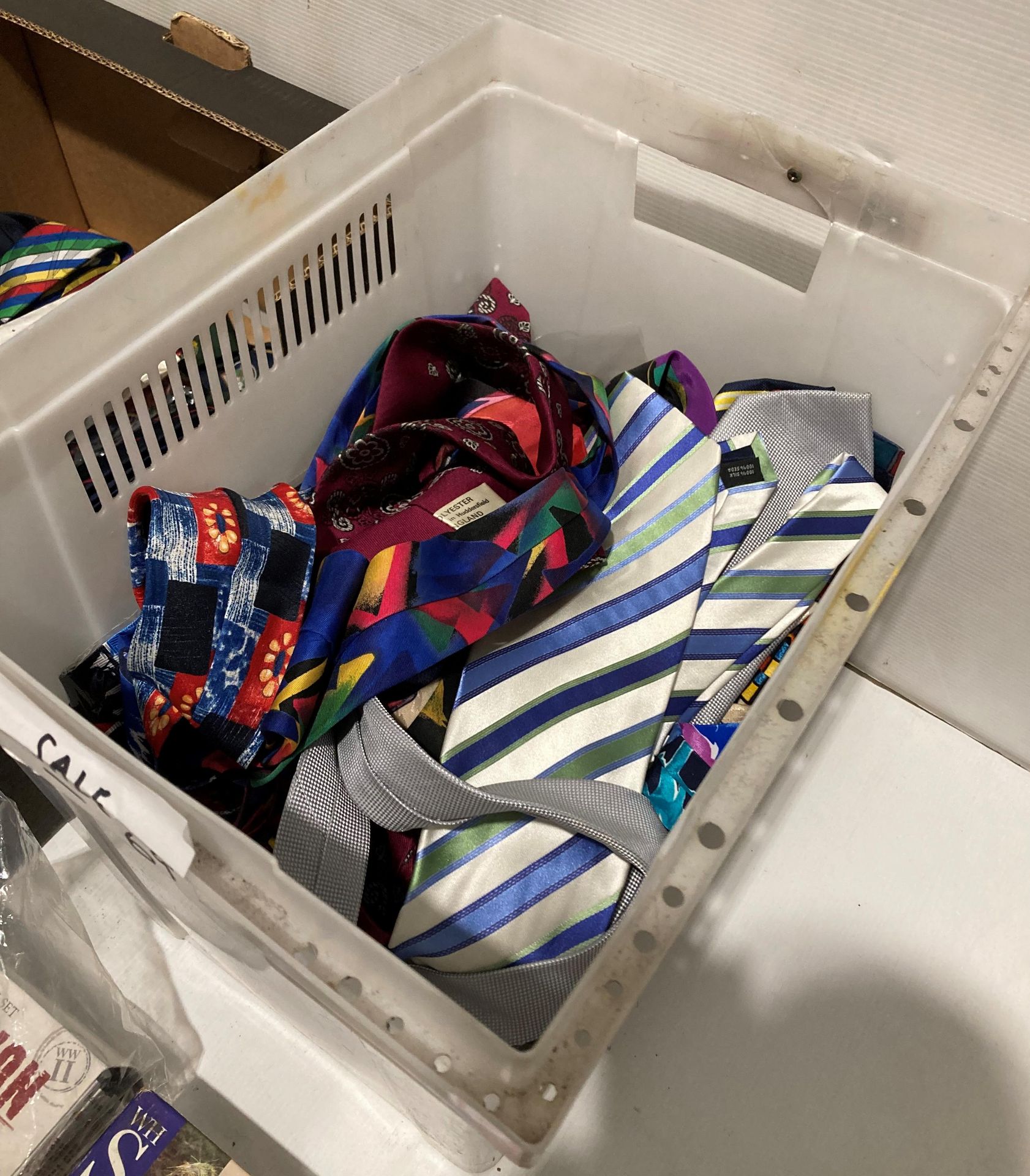 Contents to two boxes - approximately 90 assorted ties and ten assorted bow ties including sports, - Image 3 of 4