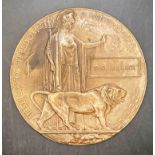 Thomas Black World War I bronze memorial plaque 12cm diameter (Saleroom location: S3 GC4)