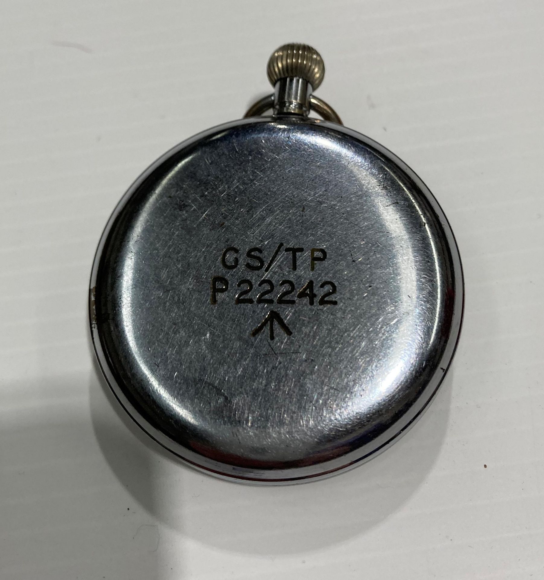 British WWII Military pocket watch by Helvetia Circa 1940 with stamp to back (G5/TP P22242) and - Bild 2 aus 4