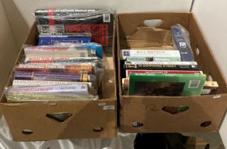 Contents to two boxes - 26 assorted books including military-related books on warfare, naval,