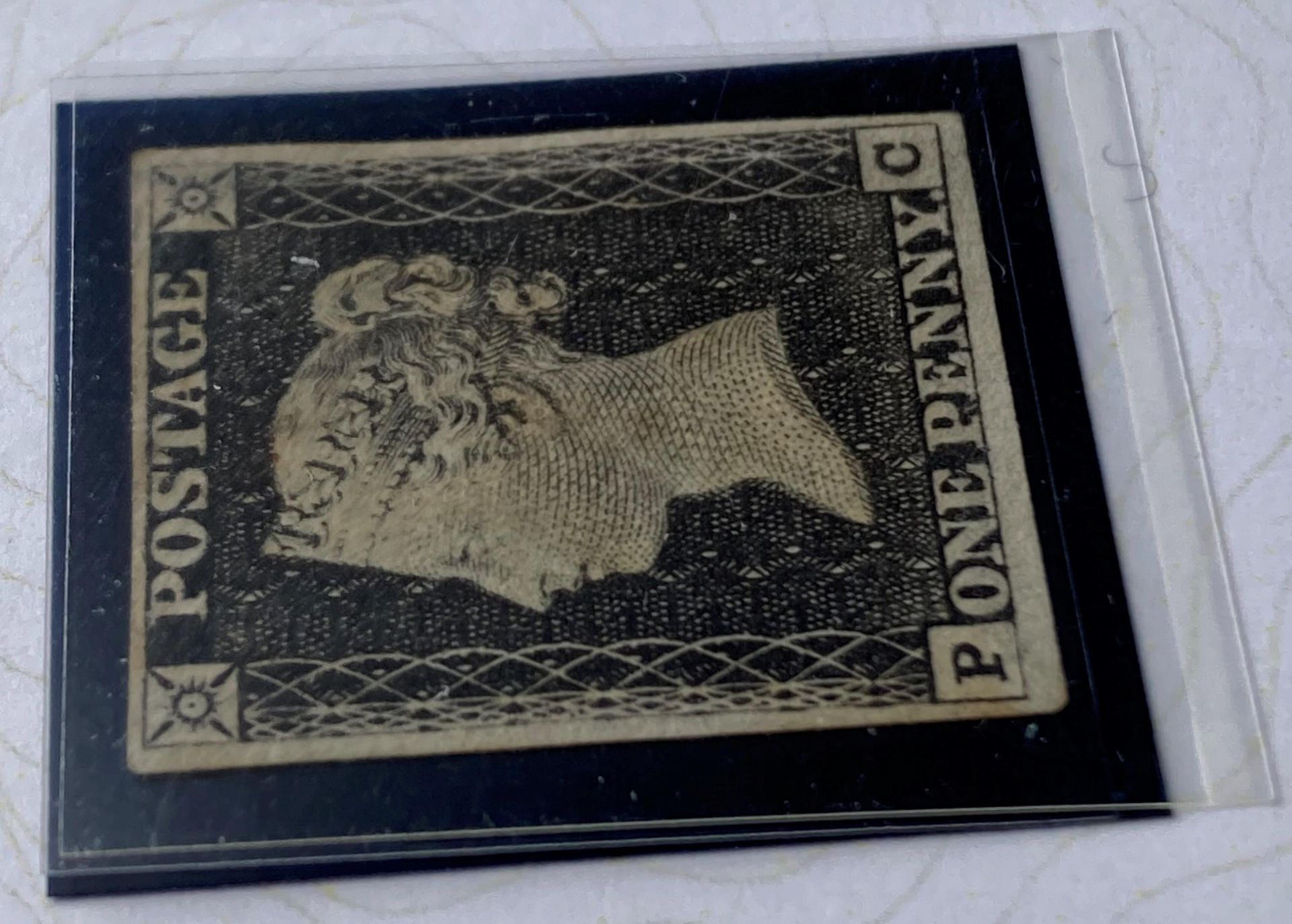 An 1840 1d Black (unused with four margins) in Westminster wallet with certificate of authenticity - Bild 8 aus 8