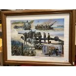 D J Rowlands 1985 framed limited edition print '40th Field Regiment Royal Artillery - Colchester