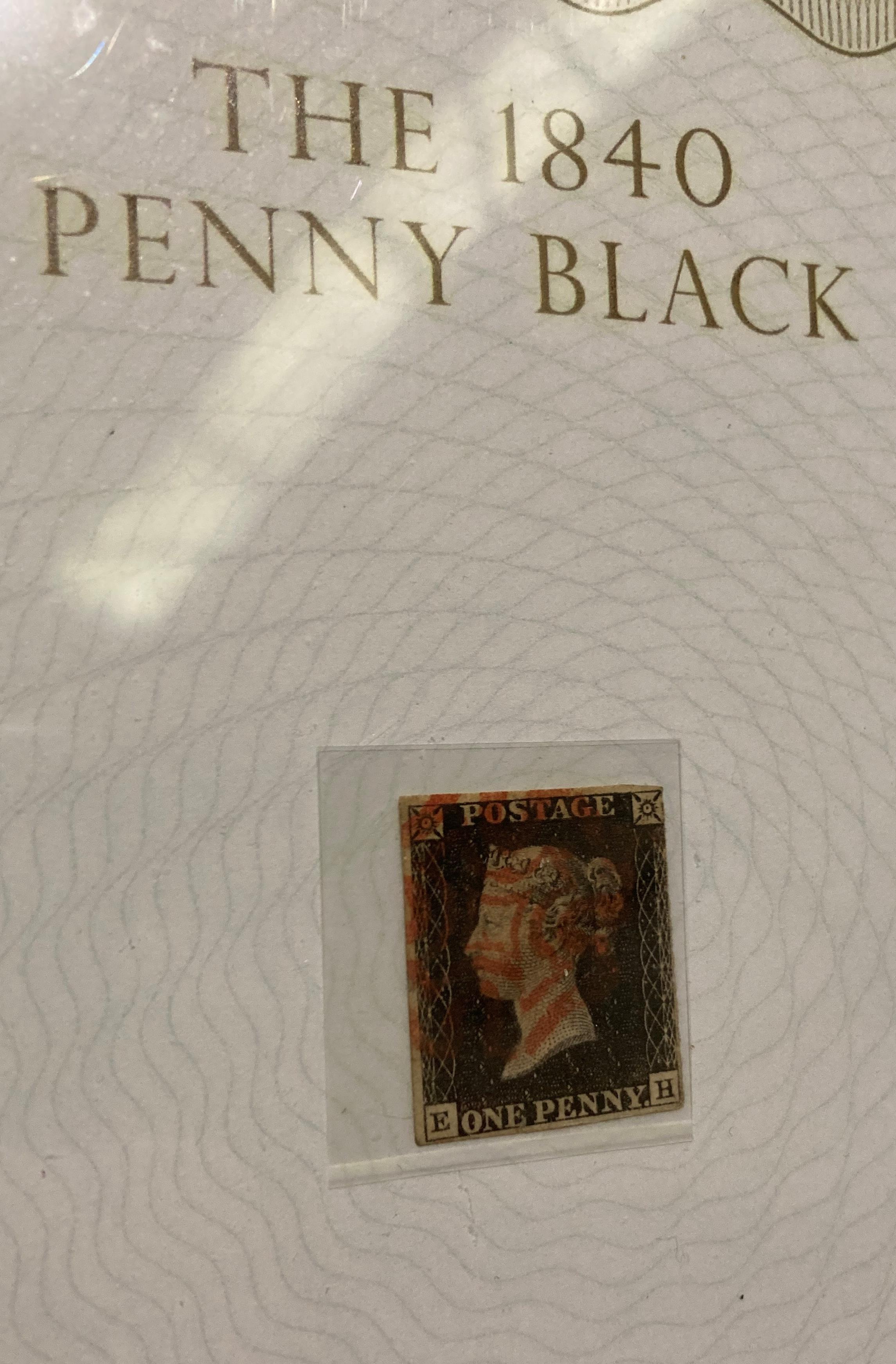 A Westminster 'The 1840 Penny Black' stamp in folder with certificate of authenticity (Saleroom - Image 3 of 4