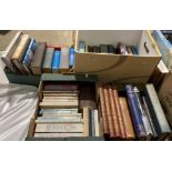Contents to four boxes - 55 books mainly maritime and naval related including four volumes 'Nolan's