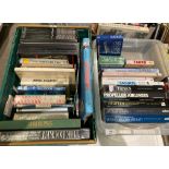 Contents to two boxes - 32 assorted books on tanks, military aircraft,