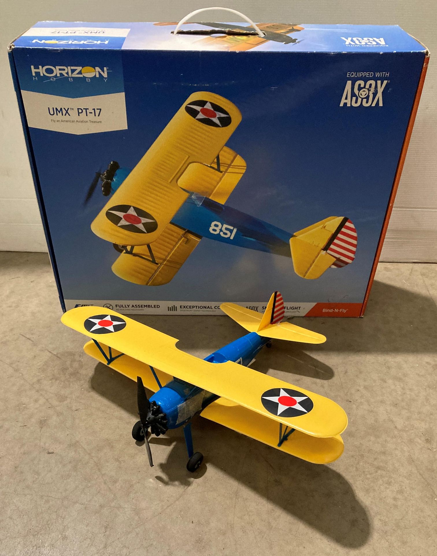 Horizon Hobby UMX PT-17 Bind-N-Fly model aeroplane in box (Saleroom location: S2 Ent rack)