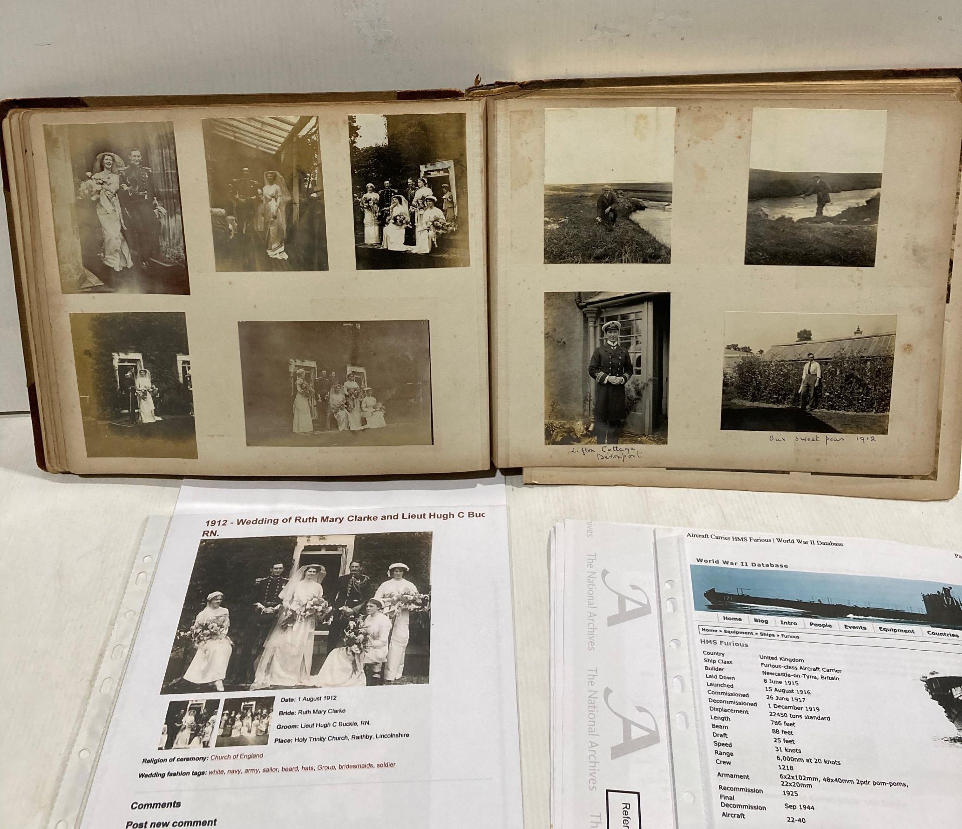 Photograph album and research relating to Rear Admiral Claude E. Buckle, Royal Navy. - Image 4 of 5