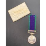 General Service Medal with South Arabia clasp and ribbon in box of issue to G4187051 SAC WPJ