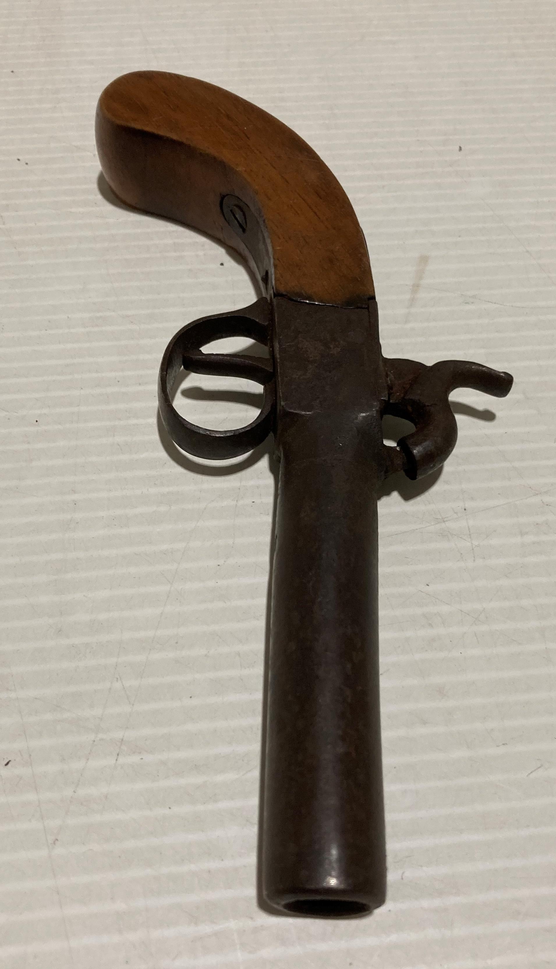 Antique percussion pocket pistol with stamp to underside of barrel, - Image 2 of 5